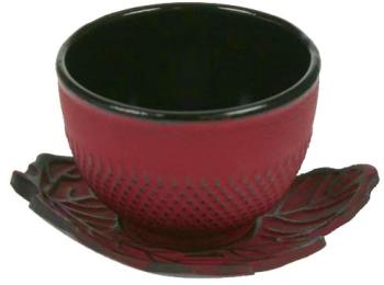 Tasses à thé 15cl et sous-tasses en fonte rouge -