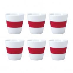 6 tasses à café porcelaine et silicone Contento -