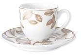 Tasse à café soucoupe porcelaine motifs feuilles blanc Tasse à café soucoupe porcelaine