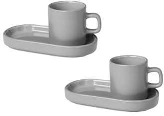 Set de 2 Tasses Sous Tasses Gris Mirage Set de 2 Tasses Sous Tasses