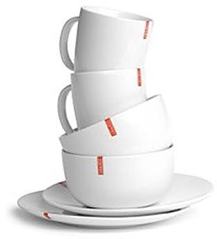 Set petit déjeuner en porcelaine blanche