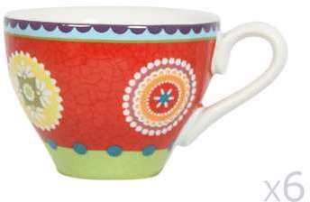 Tasse à café 12cl multicouleur - Lot de 6 pièces C