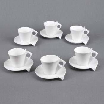 Tasse à café + soucoupe en porcelaine blanc 10 cl