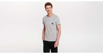 Tee shirt imprimé Gris Homme