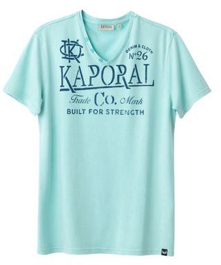 Tee-shirt TAZOR Col V à motif imprimé - KAPORAL