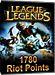 League of Legends - 1780 Riot Points Card Code