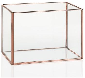 Terrarium verre et cuivre rectangulaire