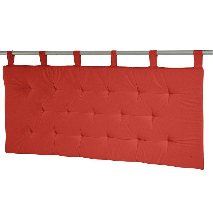 Coussin tête de lit capitonné à passants uni 100 coton Coussin tête de lit capitonné