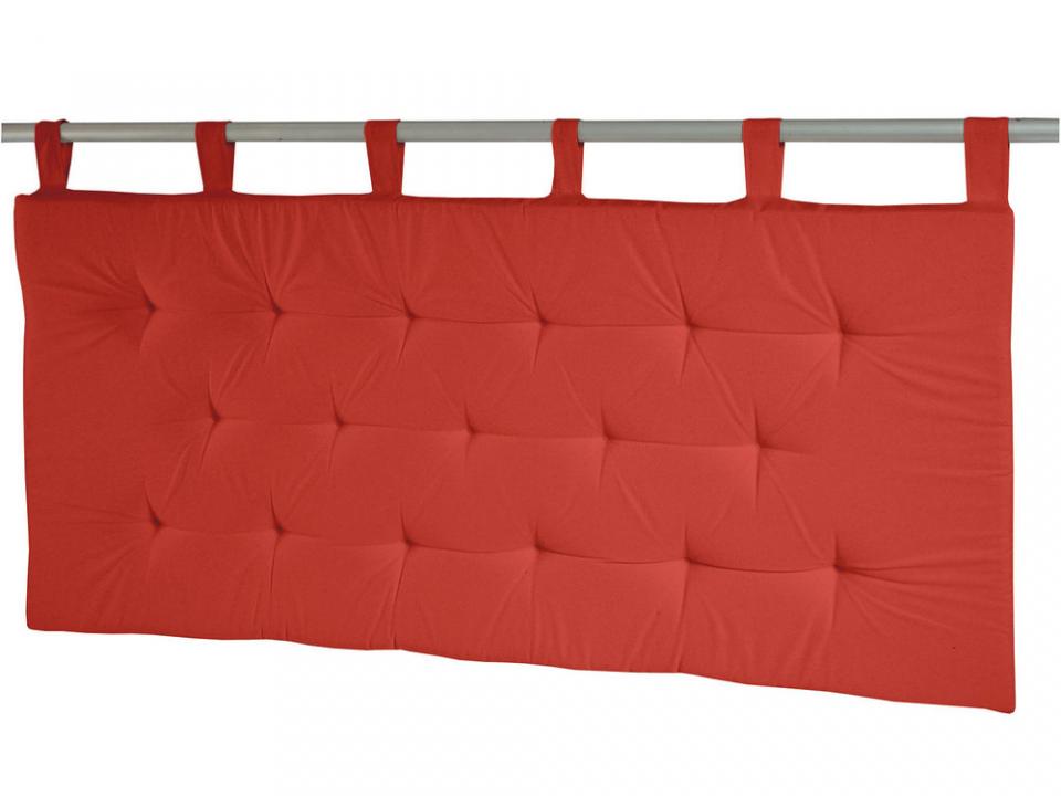 Coussin tête de lit capitonné à passants uni 100 coton Coussin tête de lit capitonné