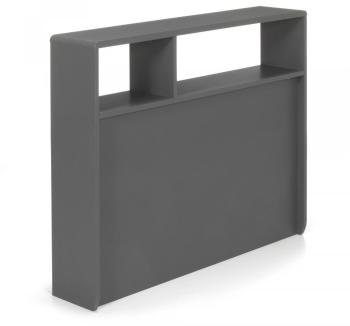 Tête de lit rangeante grise pour lit L90cm Tête de lit rangeante grise