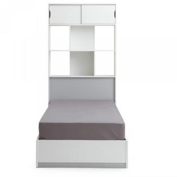 Tête de lit rangeante blanche pour lit L90cm Tête de lit rangeante blanche