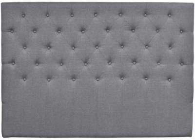 TETE DE LIT CAPITONNEE 180 CM DECO EN TISSU - GRIS TETE DE LIT CAPITONNEE 180