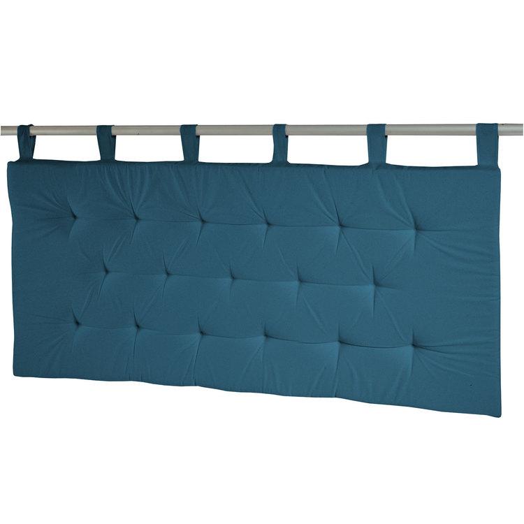 Coussin tête de lit capitonné à passants uni 100 coton Coussin tête de lit capitonné