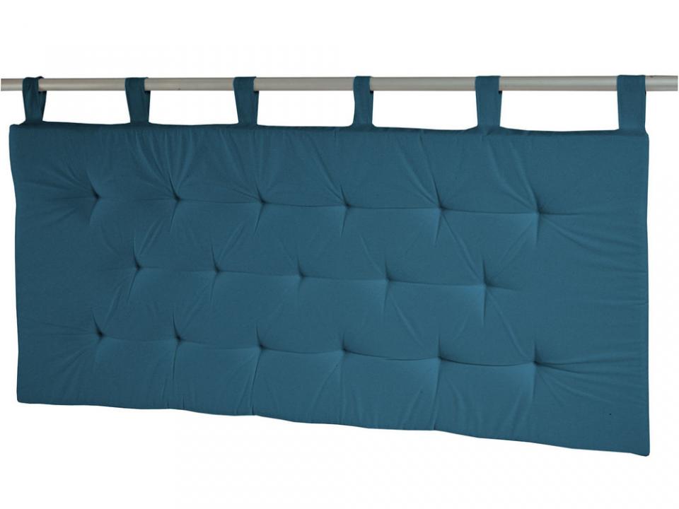 Coussin tête de lit capitonné à passants uni 100 coton Coussin tête de lit capitonné