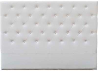 TETE DE LIT CAPITONNEE 140 CM DECO EN PVC - BLANC TETE DE LIT CAPITONNEE 140