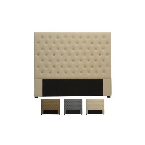 Tête de lit capitonnée 140 cm lin beige Chesterfie