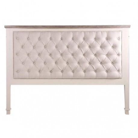 Tête de lit de charme capitonné en tissu et bois m