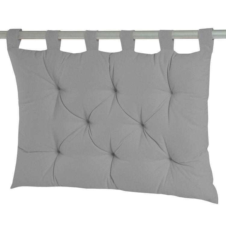 Coussin tête de lit à passants 8 capitons uni 100 coton Coussin tête de lit à passants