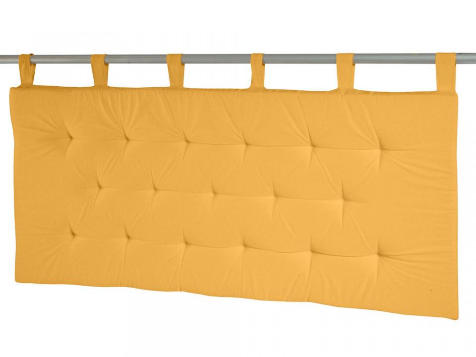 Coussin tête de lit capitonné à passants uni 100 coton Coussin tête de lit capitonné