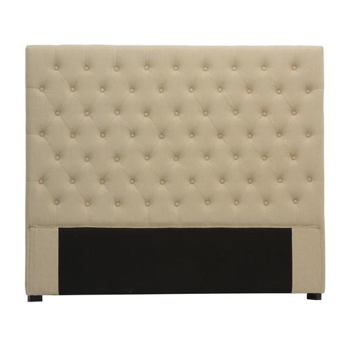 Tête de lit capitonnée 160 cm lin beige Chesterfie