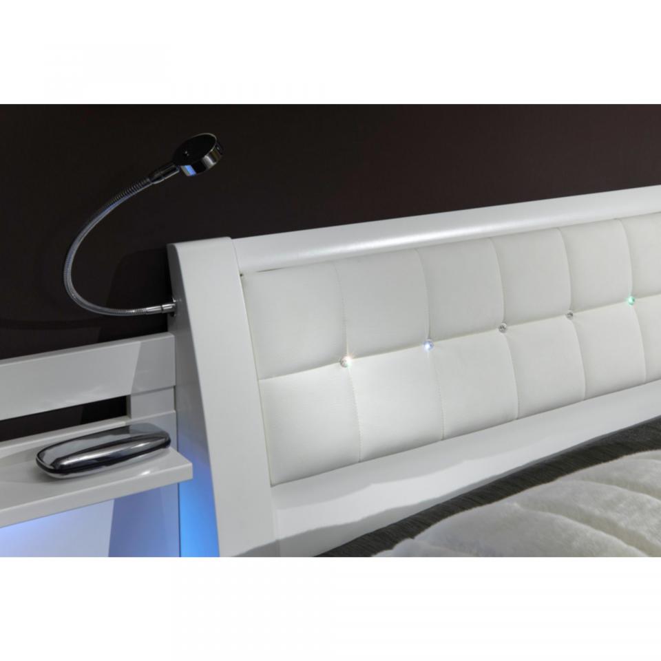 Tête de lit capitonnée avec strass_Blanc