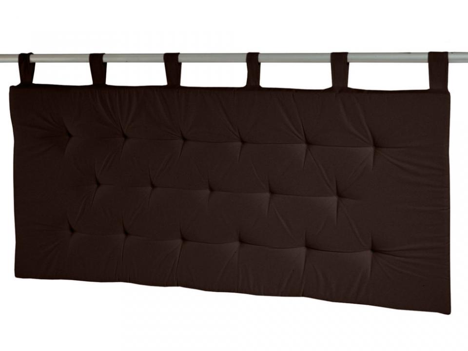 Coussin tête de lit capitonné à passants uni 100 coton Coussin tête de lit capitonné