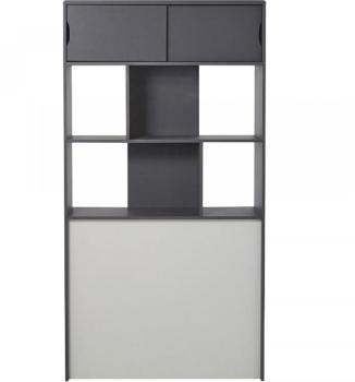 Tête de lit rangeante grise pour lit L90cm Tête de lit rangeante grise