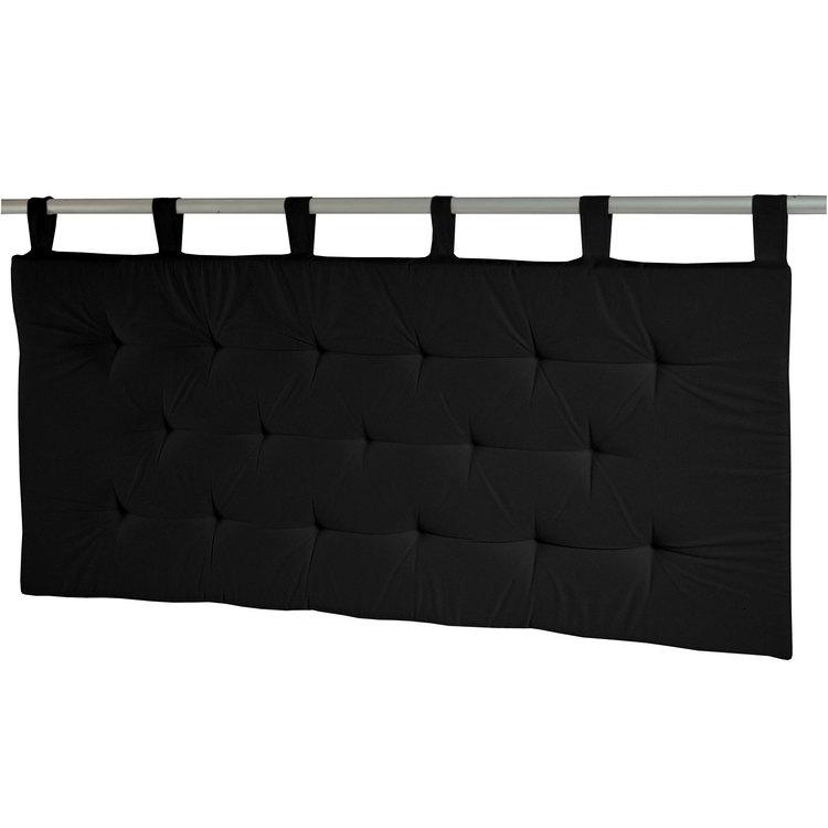 Coussin tête de lit capitonné à passants uni 100 coton Coussin tête de lit capitonné