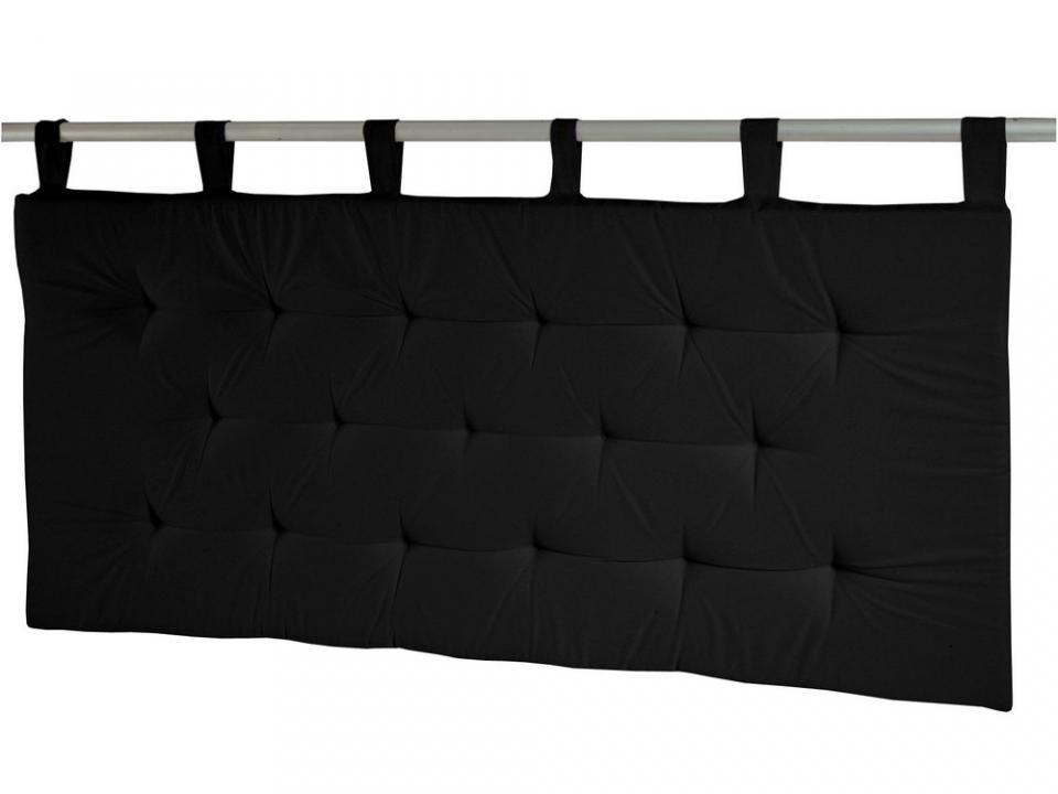 Coussin tête de lit capitonné à passants uni 100 coton Coussin tête de lit capitonné