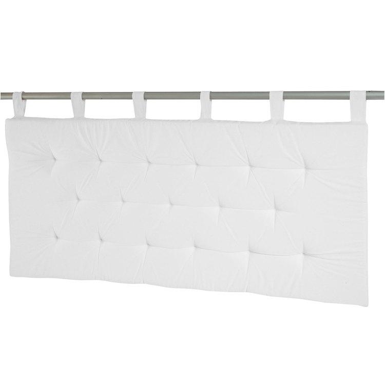 Coussin tête de lit capitonné à passants uni 100 coton Coussin tête de lit capitonné