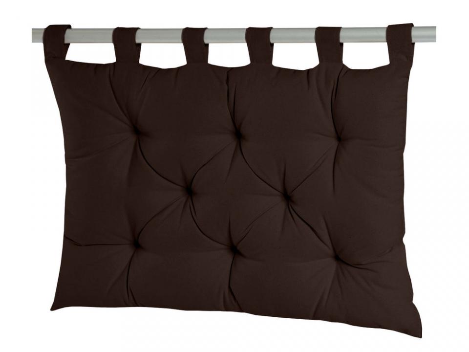 Coussin tête de lit à passants 8 capitons uni 100 coton Coussin tête de lit à passants