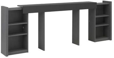 Tête de lit rangeante grise pour lit L140cm Tête de lit rangeante grise