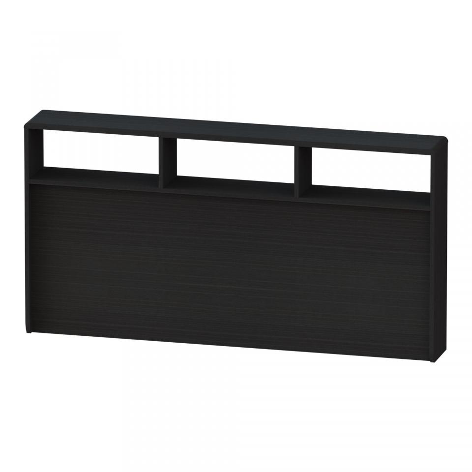 Tête de lit rangeante noire pour lit L140cm