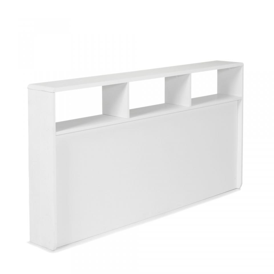 Tête de lit rangeante blanche pour lit L140cm {Cou