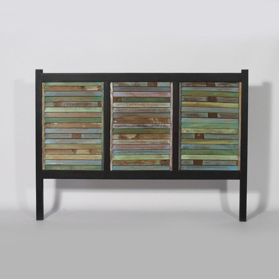 Tete de lit grand modele en manguier et metal