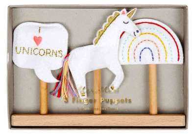 3 Marionnettes à Doigt Licorne