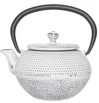 Théière en fonte blanc crème tous feux 0 35 L - Takara Théière en fonte blanc crème