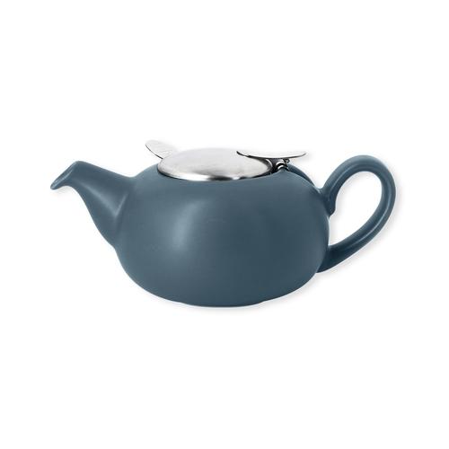 Théière bleu foncé en céramique avec filtre inox 0