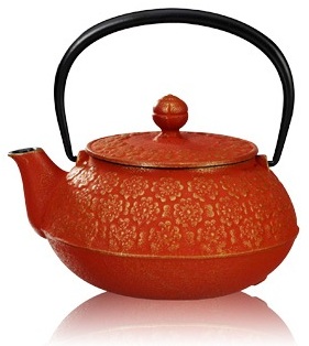 Théière fonte Sakura 0,55L rouge doré