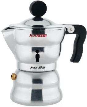 Moka - Cafetière à Expresso - aluminium noir brillant Moka - Cafetière à Expresso