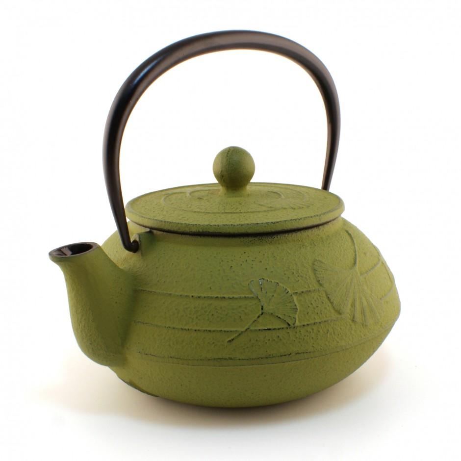Théière verte japonaise en fonte IWACHU, Gingko 0.