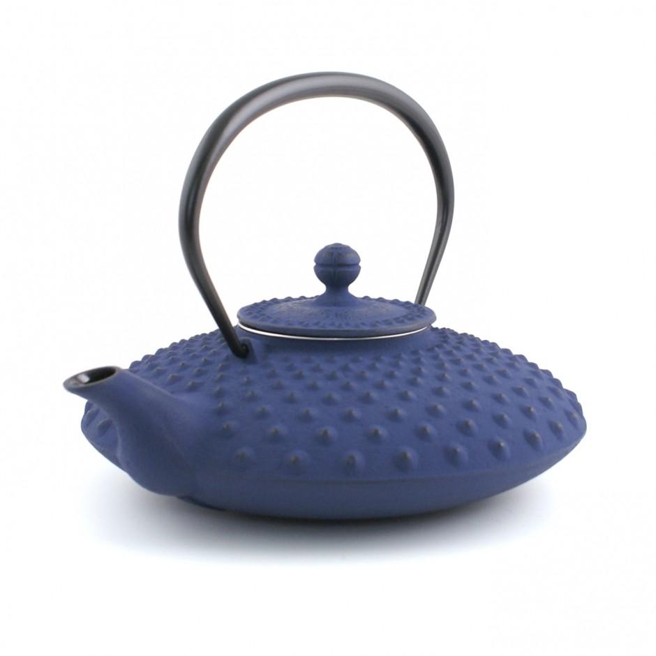 Théière bleue japonaise en fonte. Iwachu. Kambin p
