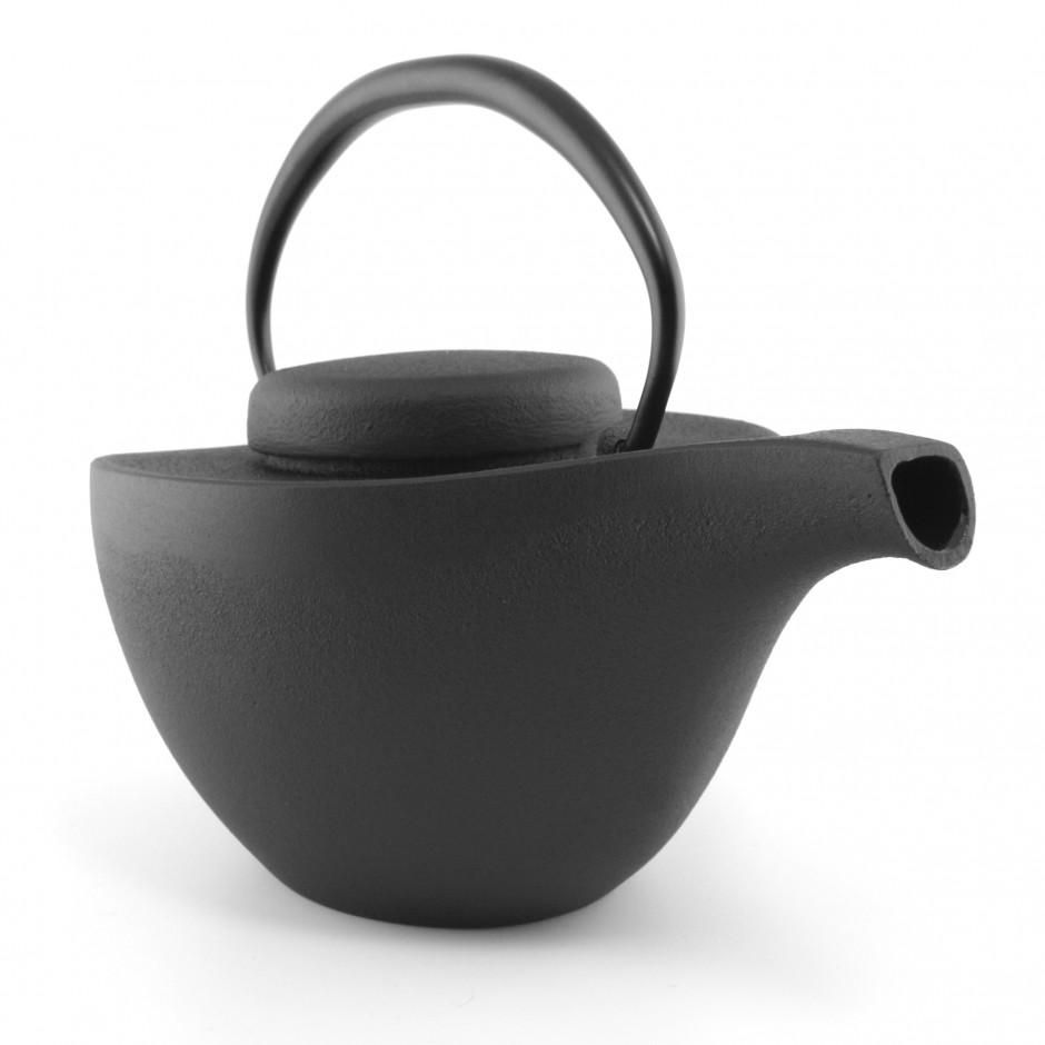 Théière japonaise noire en fonte Iwachu, HIKIFUNE