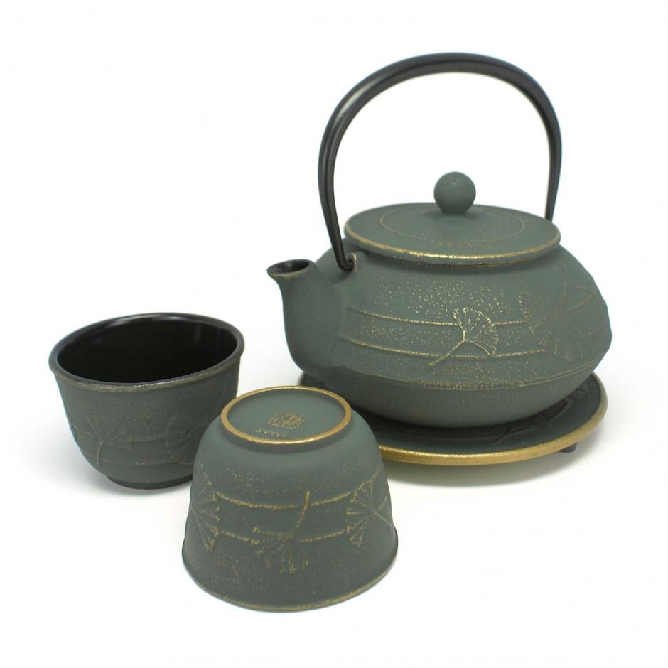 Service à thé japonais en fonte théière tasses des