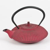 Théière en fonte 80cl motif striee rouge ASIA