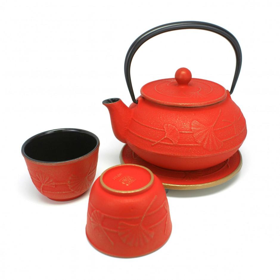 Service à thé japonais en fonte théière tasses des