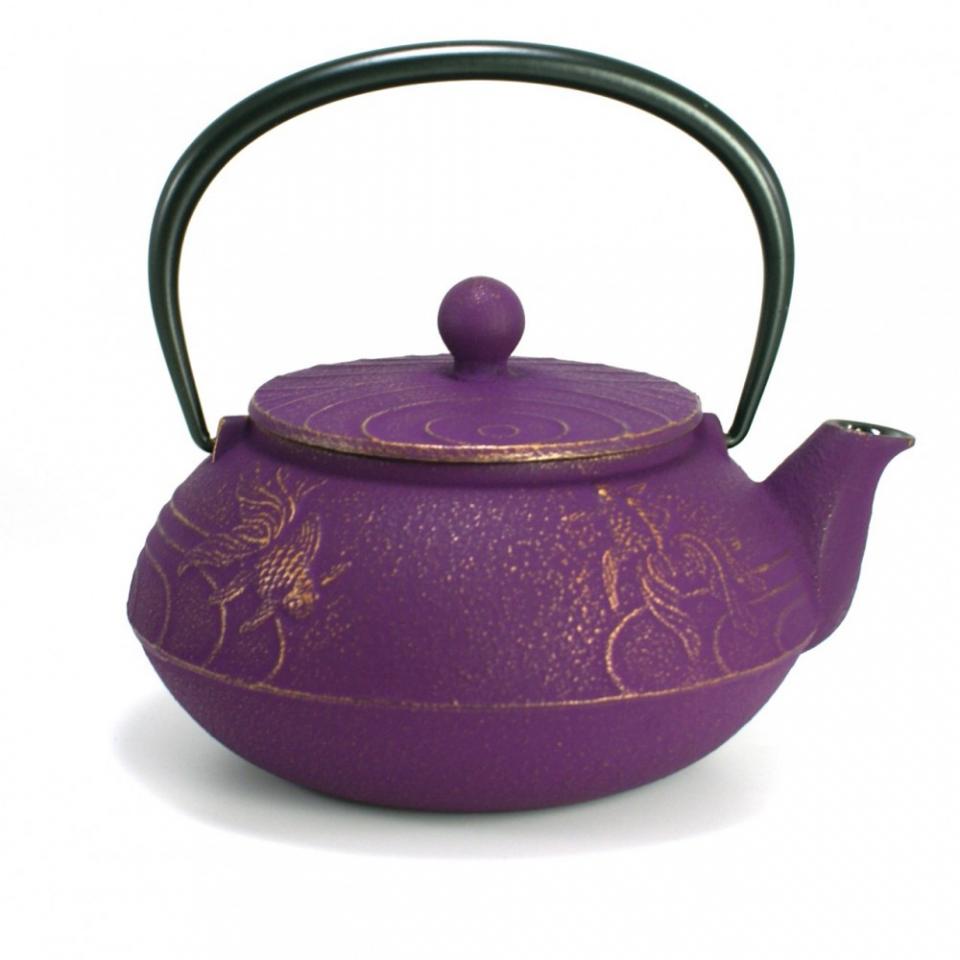 Théière violette or japonaise en fonte. IWACHU. ca