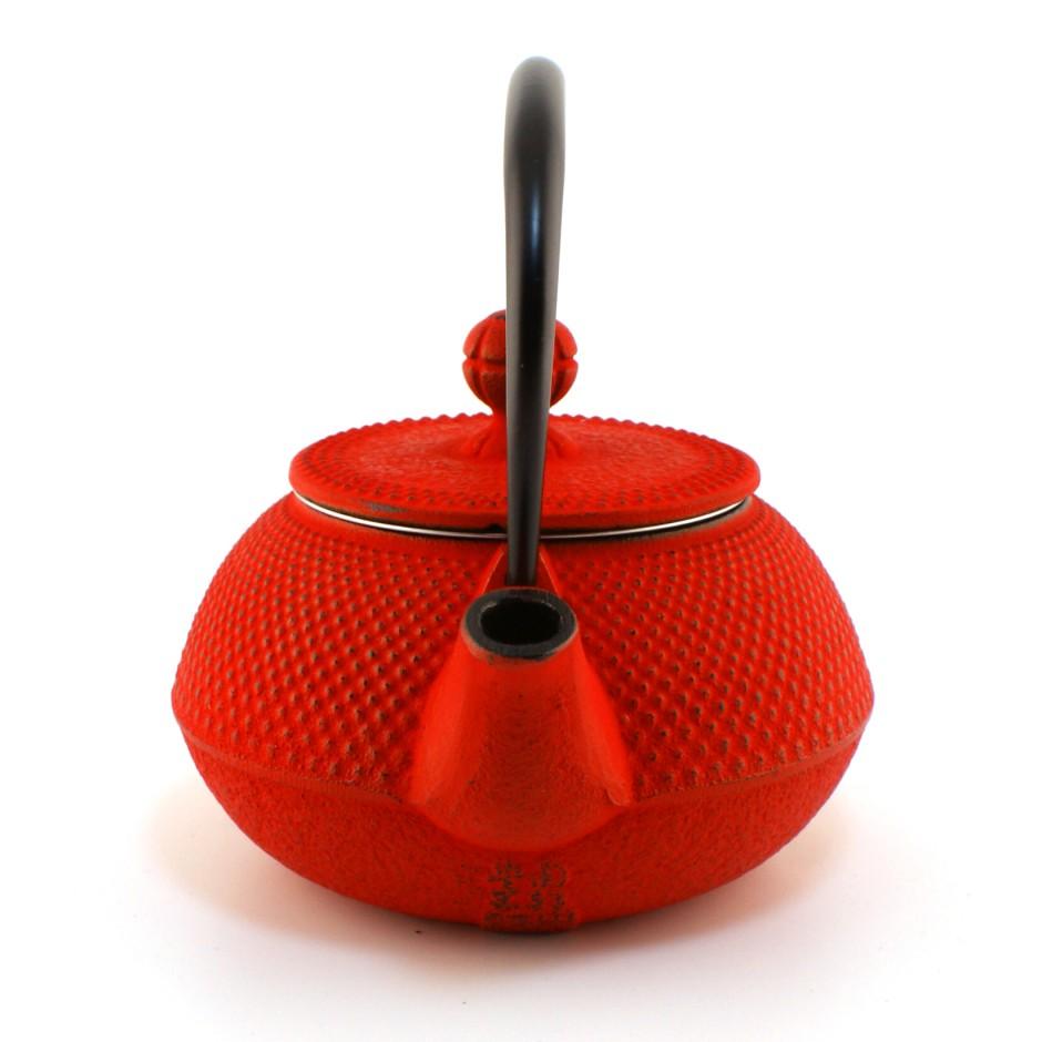 Petite théière rouge japonaise en fonte, Arare 0.3