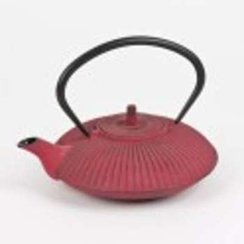 Theière fonte striée rouge 0 8l Theière fonte striée rouge