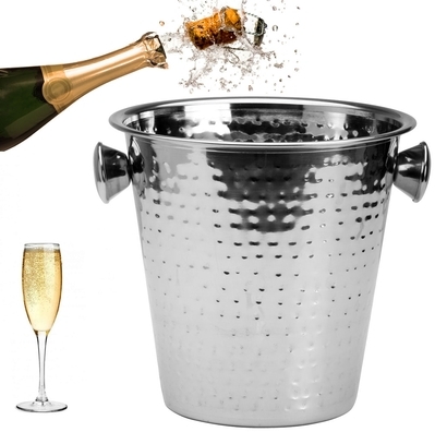 Seau à champagne en inox martelé design